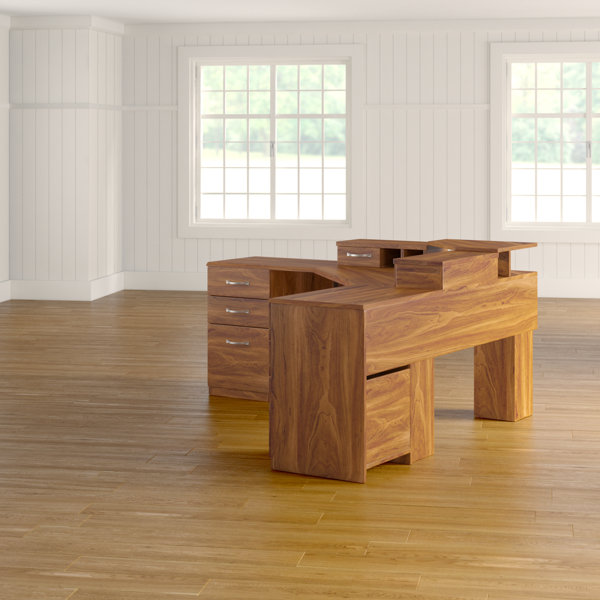 Millwood Pines Leavy LShape Executive Desk & Reviews Wayfair